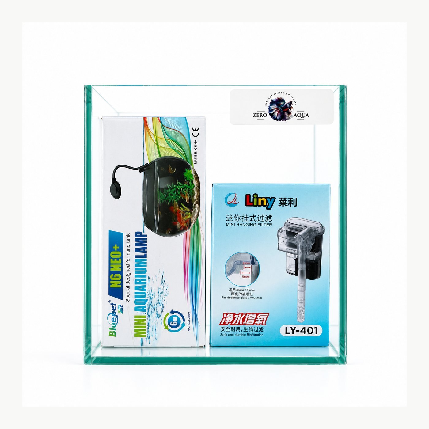 Zero Aqua 6 Inch Beginner Aquarium Combo Kit
